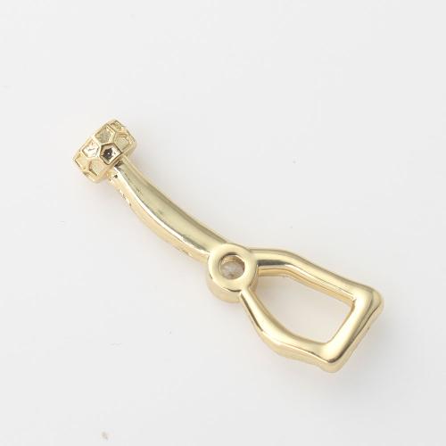 Brass Clasp Findings, gold color plated, DIY & micro pave cubic zirconia 