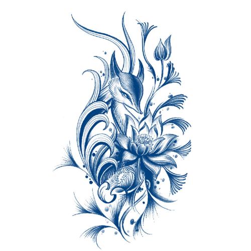 Tattoo Sticker, Paper, water transfer painting blue 