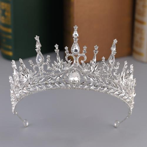 Bridal Tiaras, Zinc Alloy, with Crystal, plated, fashion jewelry & for woman & with rhinestone diameter 150mm, height 75mm 