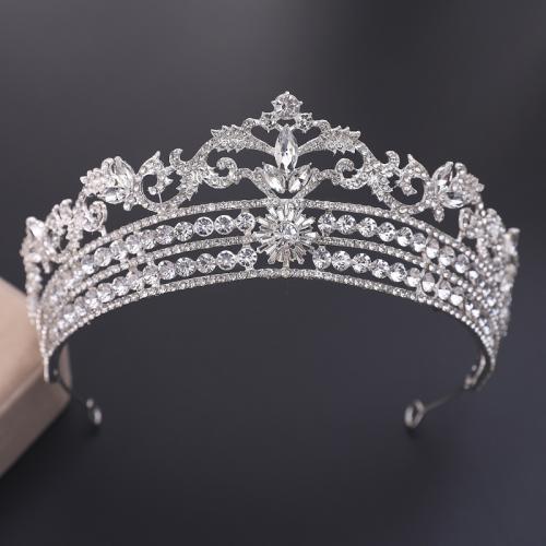 Bridal Tiaras, Zinc Alloy, plated, fashion jewelry & for woman & with rhinestone diameter 140mm, height 75mm, arc length 320mm 