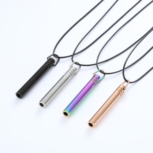 Titanium Steel Jewelry Necklace, with Wax Cord, Carved, fashion jewelry & Unisex Approx 54 cm 