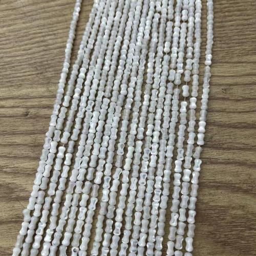 Turbanschnecken Perlen, Bambus, DIY, weiß, 4x7mm, ca. 67PCs/Strang, verkauft von Strang
