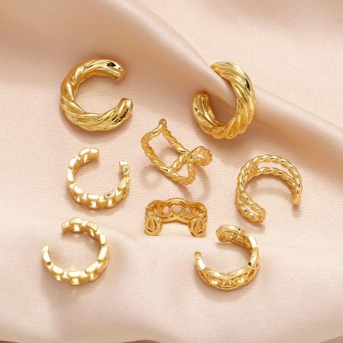 Ohrring-Manschette, Messing, plattiert, Modeschmuck & verschiedene Muster für Wahl, goldfarben, verkauft von Paar