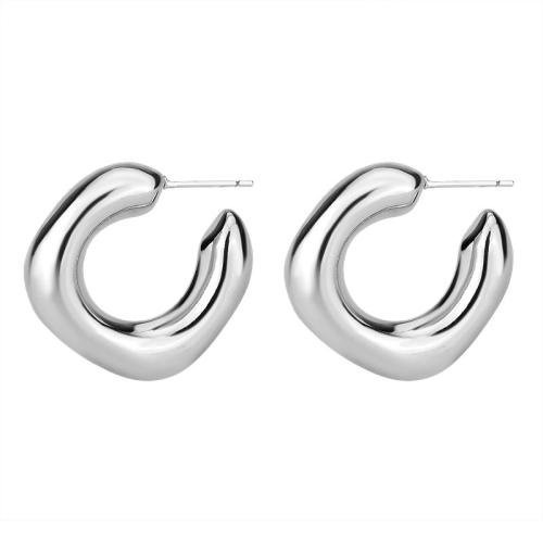 925 Sterling Silver Stud Earring, fashion jewelry & for woman, silver color 