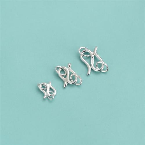 Sterling Silver Hook and Eye Clasp, 925 Sterling Silver, DIY silver color 