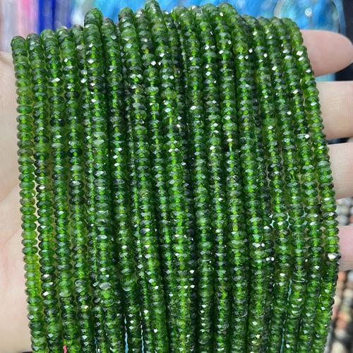 Perles de diopside, abaque, bijoux de mode & DIY & facettes, vert Environ 38 cm, Vendu par brin[