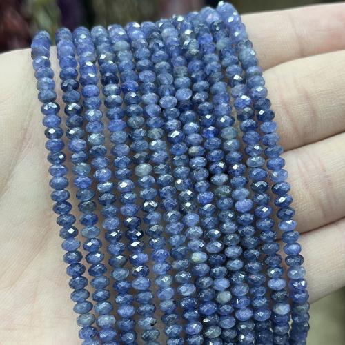 Single Gemstone Beads, Sapphire, Abacus, fashion jewelry & DIY & faceted, blue Approx 38 cm 