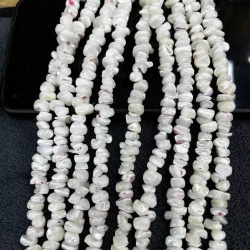 Turbanschnecken Perlen, Klumpen, Modeschmuck & DIY, weiß, Length about 7-9mm, ca. 110PCs/Strang, verkauft von Strang