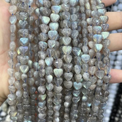 Labradorite Beads, Heart, fashion jewelry & DIY, grey, 8mm Approx 38 cm 