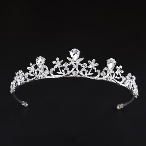 Bridal Tiaras, Zinc Alloy, plated, fashion jewelry & for woman & with rhinestone diameter 140mm, height 50mm, arc length 280-300mm 