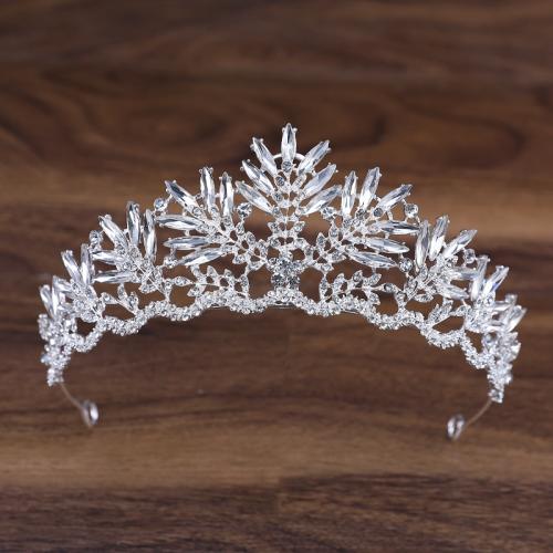 Bridal Tiaras, Zinc Alloy, plated, fashion jewelry & for woman & with rhinestone diameter 140mm, height 65mm, arc length 280-300mm 