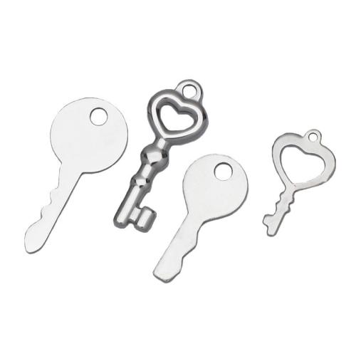 Edelstahl Stein Anhänger, 304 Edelstahl, Schlüssel, poliert, DIY & verschiedene Größen vorhanden, originale Farbe, verkauft von PC