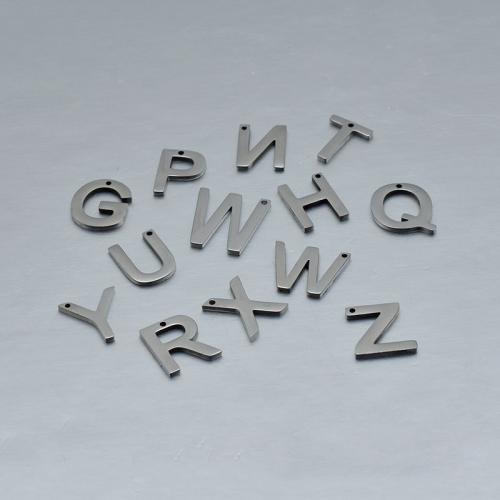 Stainless Steel Letter Pendant, 304 Stainless Steel, Alphabet Letter, polished, DIY original color 