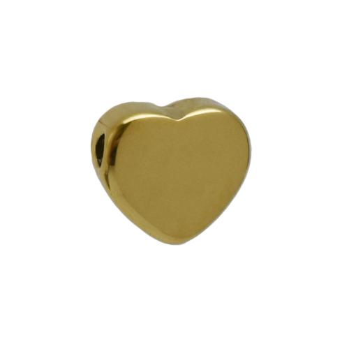 Stainless Steel Beads, 304 Stainless Steel, Heart, Vacuum Ion Plating, DIY, golden 