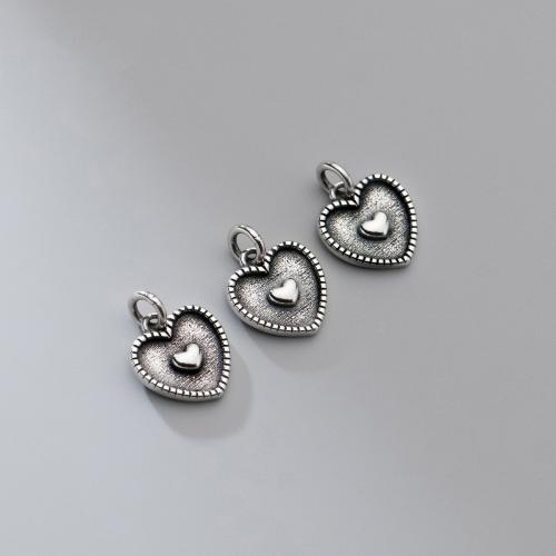 Sterling Silver Heart Pendants, 925 Sterling Silver, Antique finish, vintage & DIY 