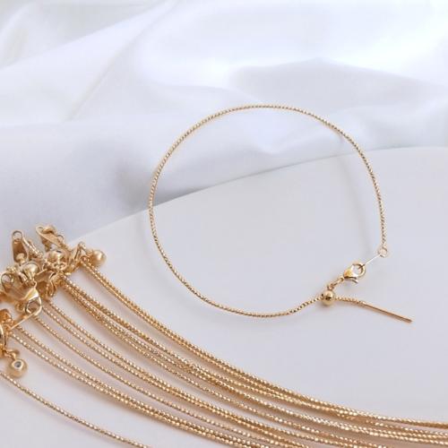 Brass Bangle, 14K gold-filled, DIY, golden, Box chain 1mm,needle is 0.8 mm thick 