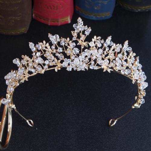 Bridal Tiaras, Zinc Alloy, for woman & with rhinestone diameter 150mm, height 56mm 