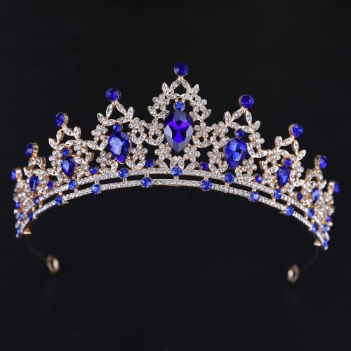 Bridal Tiaras, Zinc Alloy, with Crystal, for woman & with rhinestone diameter 140mm, height 70mm, arc length 280mm 