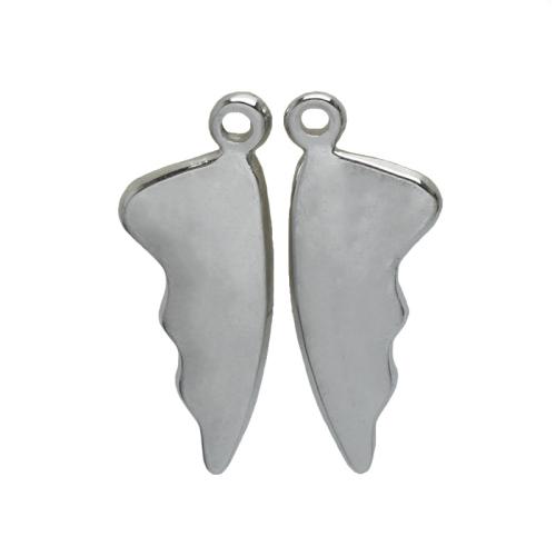 Stainless Steel Wing Shape Pendant, 304 Stainless Steel, polished, DIY, original color 