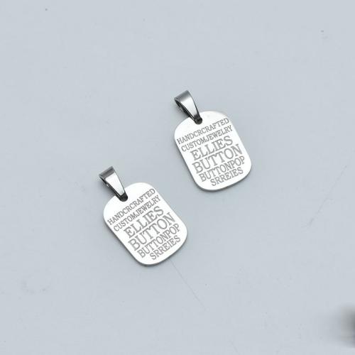 Stainless Steel Tag Charm, 304 Stainless Steel, polished, DIY, original color [