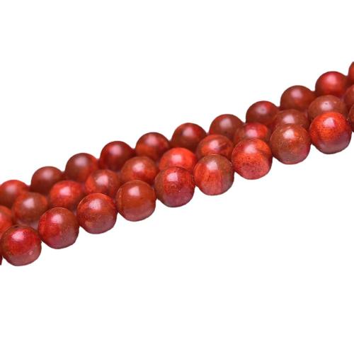 Single Gemstone Beads, Grass Coral, Round, synthetic & DIY red Approx 38-40 cm 