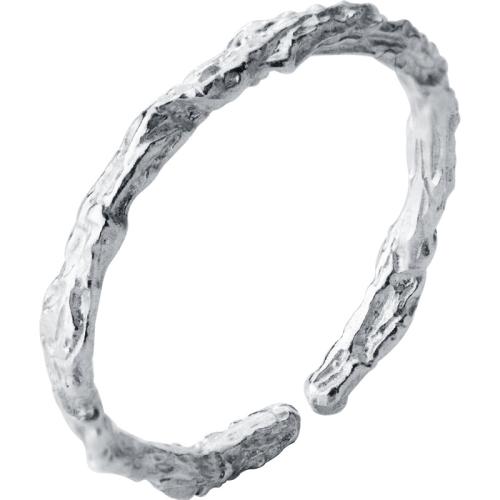925 Sterling Silver Cuff Finger Ring, fashion jewelry & for woman, silver color, US Ring 