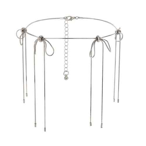 Collar Gargantilla Moda, metal, con 7cm extender cadena, chapado en color de platina, Joyería & para mujer, longitud:aproximado 35 cm, Vendido por UD