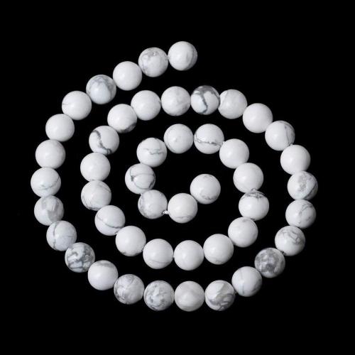 Single Gemstone Beads, Howlite, Round, polished, fashion jewelry & DIY white Approx 38 cm 