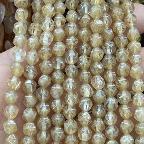 Perles nature de couleur Mix, brun de pastèque, bijoux de mode & DIY & facettes, Jaune, 6mm Environ 38 cm, Vendu par brin