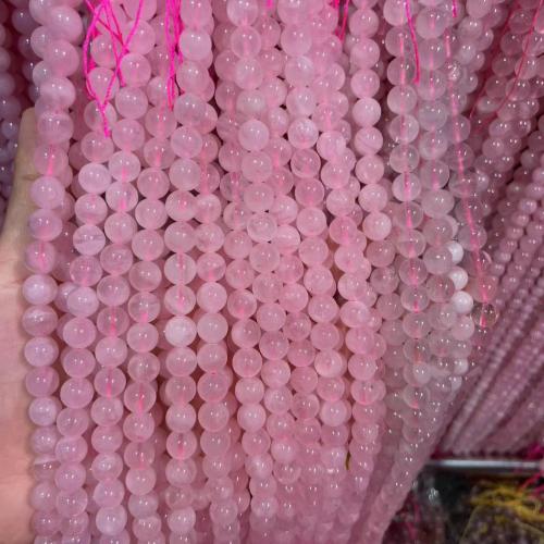 Perles en Quartz Rose naturel, Quartz rose de Madagascar, Rond, poli, bijoux de mode & DIY & normes différentes pour le choix, rose Environ 38 cm, Vendu par brin