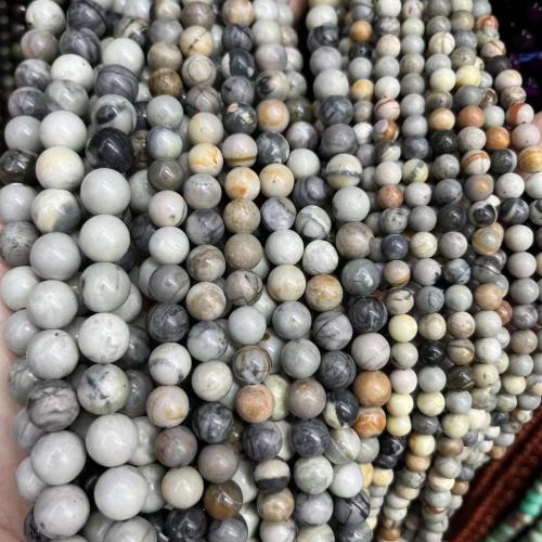 Picasso Jaspis  Perlen, rund, poliert, Modeschmuck & DIY & verschiedene Größen vorhanden, gemischte Farben, Länge:ca. 38 cm, verkauft von Strang
