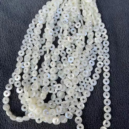 Turbanschnecken Perlen, Kreisring, Modeschmuck & DIY, weiß, 8mm, ca. 50PCs/Strang, verkauft von Strang