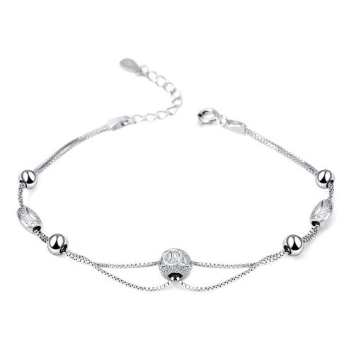 Sterling Silver Bracelets, 925 Sterling Silver, with 3cm extender chain, fashion jewelry & for woman Approx 16.5 cm 