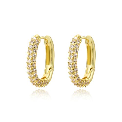 Cubic Zirconia Micro Pave Brass Earring, 18K gold plated, fashion jewelry & micro pave cubic zirconia & for woman [