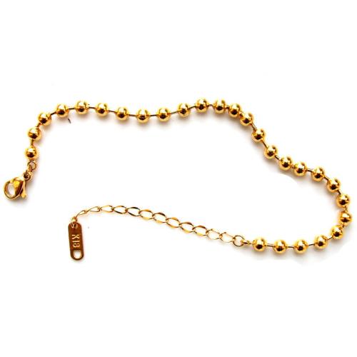 Bracelets en acier inoxydable, Acier inoxydable 304, avec 5cm chaînes de rallonge, bijoux de mode & pour femme, doré Environ 16 cm, Vendu par brin