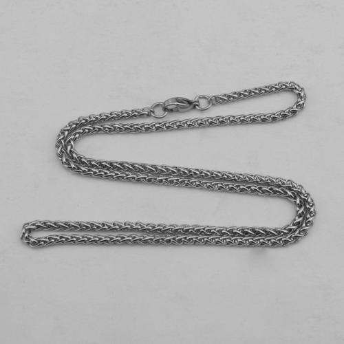 Stainless Steel Chain Jewelry, 304 Stainless Steel, polished, for man, original color, 2.8mm Approx 50 cm 