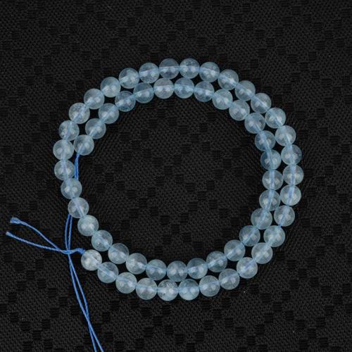 Aquamarine Beads, Round, polished, DIY Approx 38 cm 