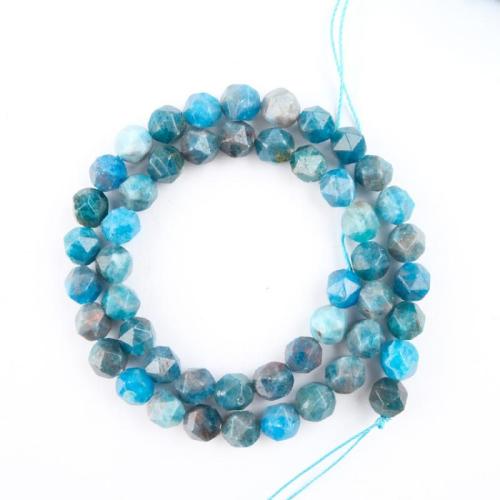 Apatit Perlen, Apatite, DIY & facettierte, blau, 8mm, Länge:ca. 38 cm, ca. 39PCs/Strang, verkauft von Strang