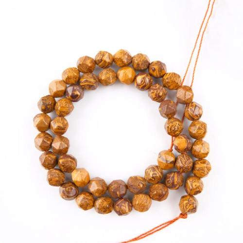 Single Gemstone Beads, Rubber Stone, DIY & faceted, orange, 8mm Approx 38 cm, Approx 