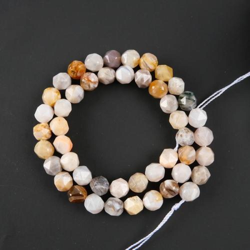 Natürlichen Bambus Achat Perlen, DIY & facettierte, gemischte Farben, 8mm, Länge:ca. 38 cm, ca. 39PCs/Strang, verkauft von Strang