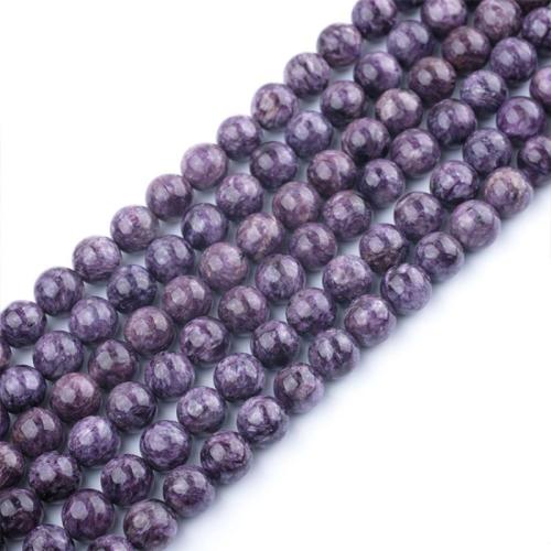 Natürliche Charoit Perlen, rund, poliert, DIY & verschiedene Größen vorhanden, keine, Länge:ca. 38 cm, verkauft von Strang