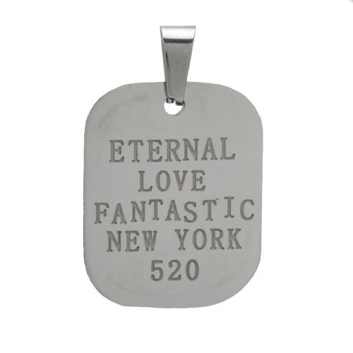 Stainless Steel Tag Charm, 304 Stainless Steel, polished, DIY, original color 