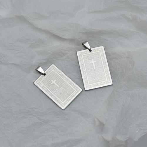 Stainless Steel Tag Charm, 304 Stainless Steel, Rectangle, polished, DIY, original color 