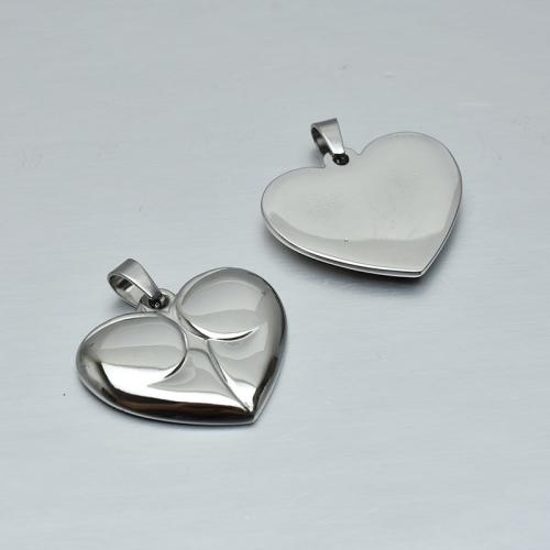 Stainless Steel Heart Pendants, 304 Stainless Steel, polished, DIY, original color 