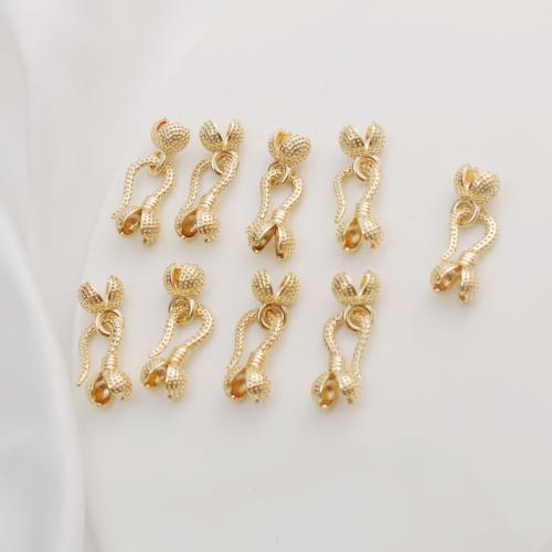 Zinc Alloy Hook and Eye Clasp, Flower Bud, gold color plated, DIY, 16mm [