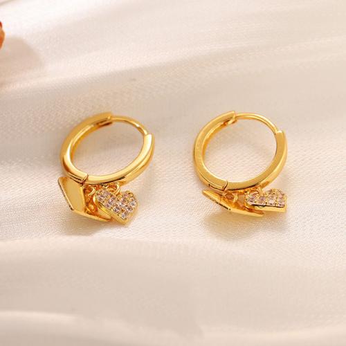 Zinc Alloy Rhinestone Drop Earring, plated, fashion jewelry & with rhinestone, golden 