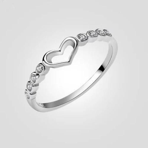 Zinc Alloy Finger Ring, plated & micro pave cubic zirconia & for woman 