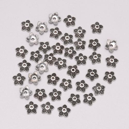 Iron Bead Caps, Flower, antique silver color plated, vintage & DIY 