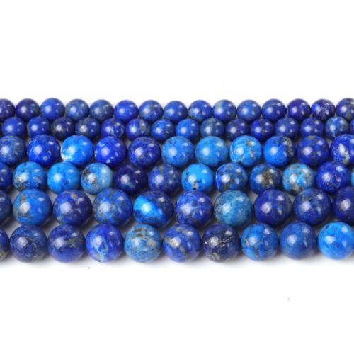 Perles de pierre lasurite naturelles, Lapis lazuli, Rond, poli, bijoux de mode & DIY & normes différentes pour le choix, couleur de lapis-lazuli Environ 40 cm, Vendu par brin