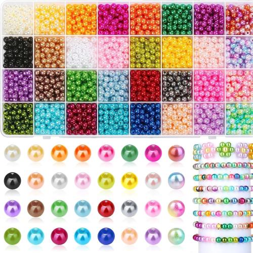 ABS Plastic Beads, ABS Plastic Pearl, with Plastic Box, Round, fashion jewelry & DIY, mixed colors Approx 